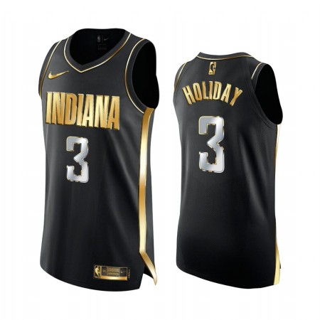 Maglia NBA Indiana Pacers Aaron Holiday 3 2020-21 Nero Golden Edition Swingman - Uomo